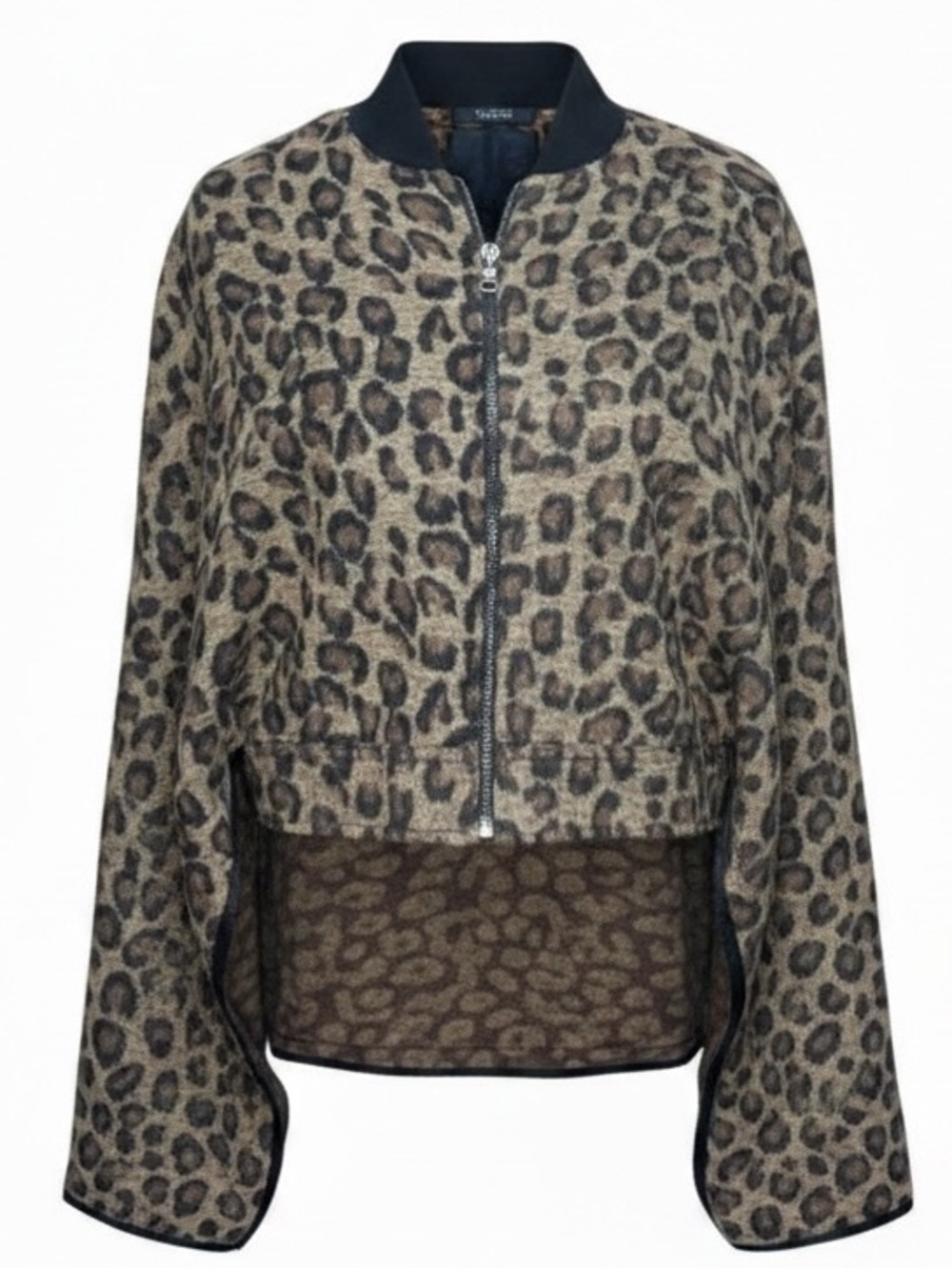 Dance and Marvel Tan Black Leopard Print Jacket Cape Womens size Large